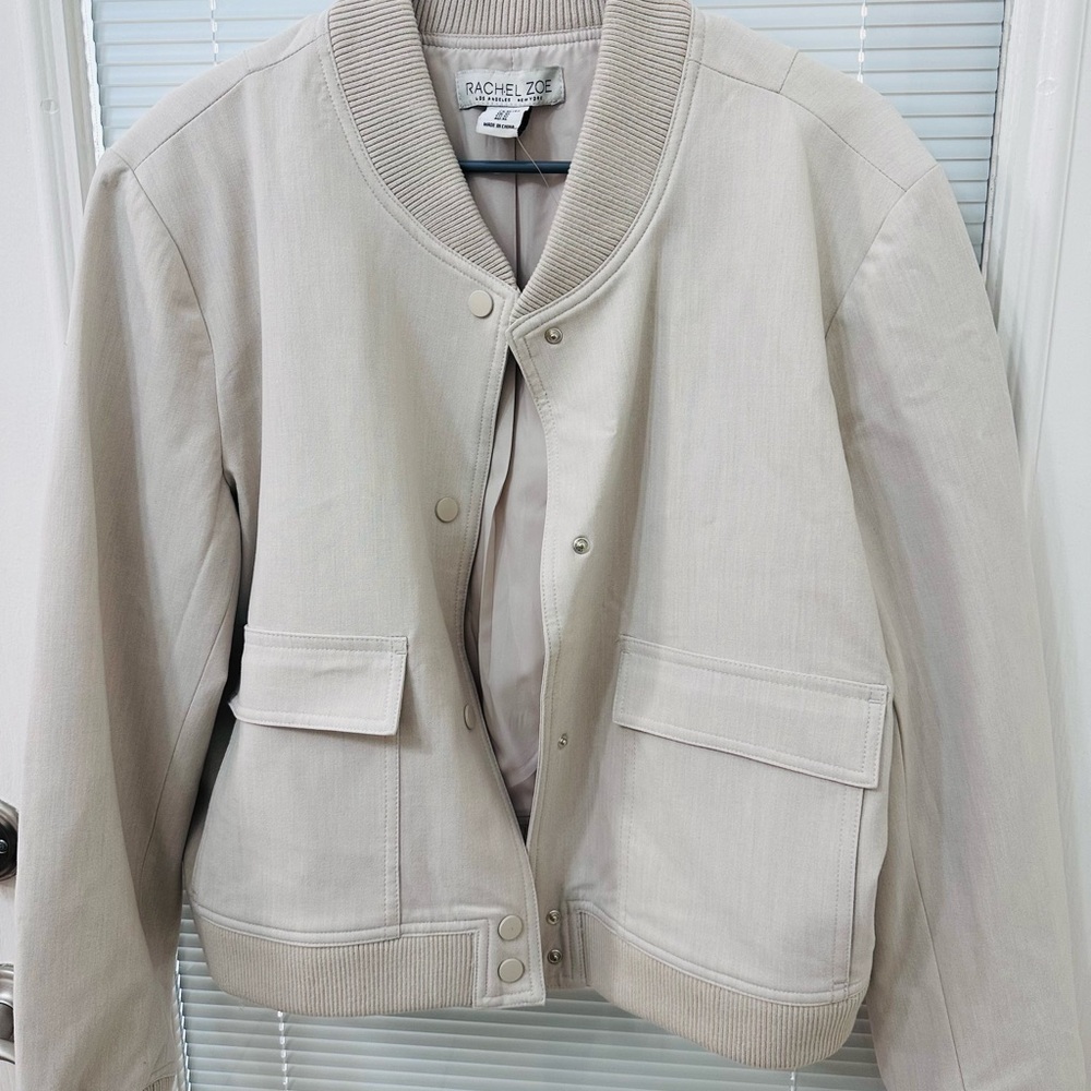Rachel Zoe Women's Beige Bomber Jacket